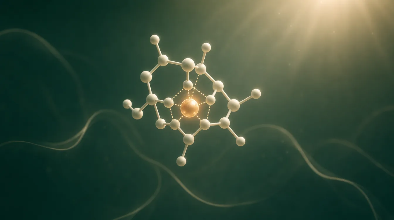 Visualisatie van chelatie-chemie — moleculaire kooi om gebonden zware metaal-ion